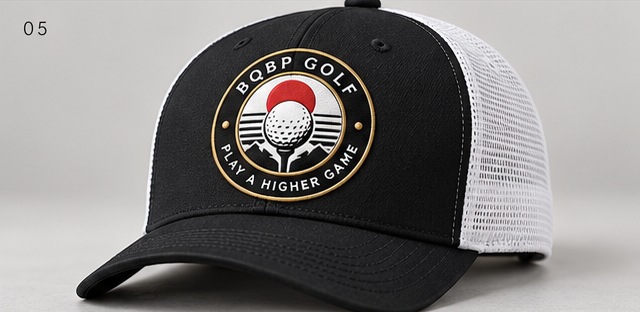 Heritage Trucker BQ golf hat design preview