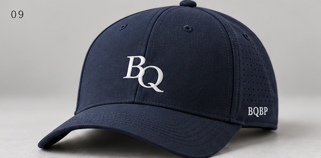 Navy Performance BQ golf hat design preview