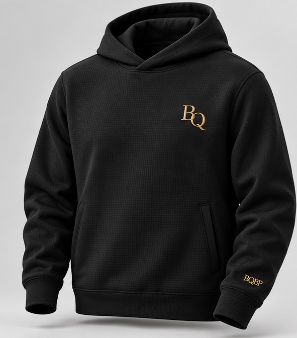 Black Textured BQ hoodie design preview